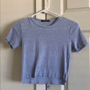 Brandy Melville blue and white striped shirt